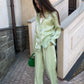 Frühling / Sommer Vintage 2-teiliges Top und Hohe Set, Weiblich Elegante Anzüge