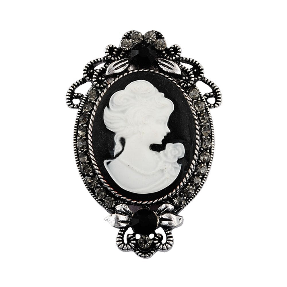 Charm Brosche Europäischen und Amerikanischen Vintagekunst-Schmuck einer Königin, Kopf weiblicher Schönheit Königin aus Zinklegierung