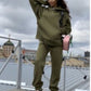 Damen Casual zweiteiler elegant Hoodie Sweatshirt und Harajuku, A-Linie Röcke mit fronttasche Anzug