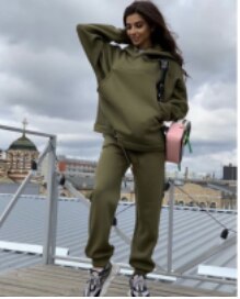 Damen Casual zweiteiler elegant Hoodie Sweatshirt und Harajuku, A-Linie Röcke mit fronttasche Anzug