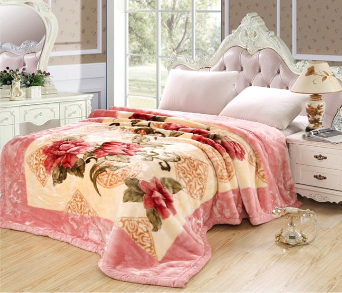 2–6 Kilogramm dicke, warme, flauschige, superweiche Rascheldecken, doppellagige Winter-Nerzdecke, fette Quilts, einzelne Decke in doppelter Größe