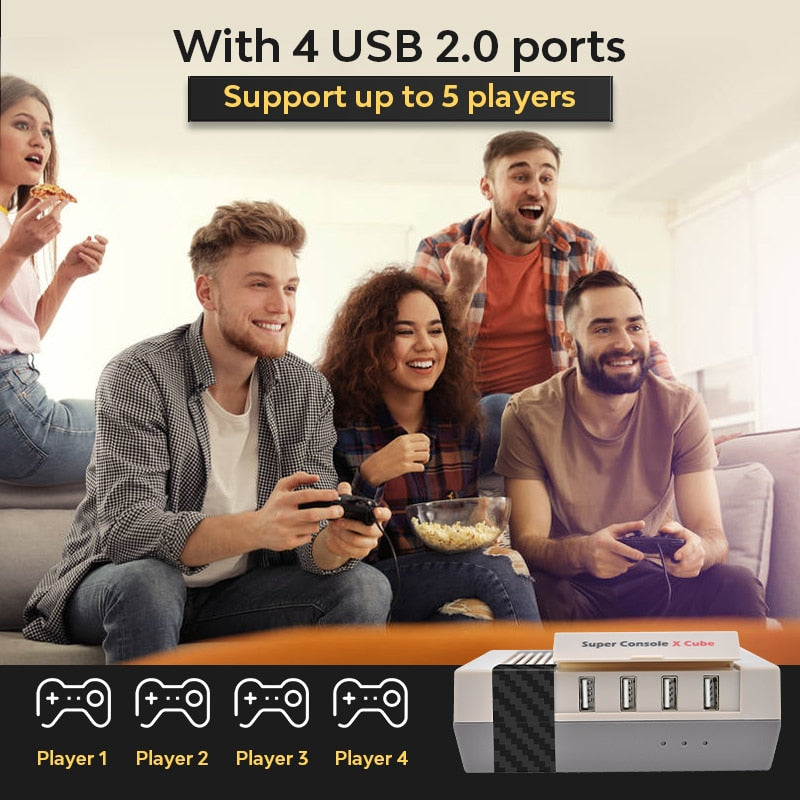 Tragbare HD-TV-Videospielkonsole Super Console X Cube mit über 90000 Spielen TV-Spielekonsole mit zwei Controllern für PS1/PSP/N64/DC