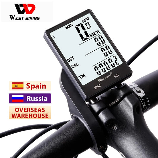 Fahrradcomputer, kabellos, kabelgebunden, wasserdicht, digitaler Fahrrad-Tachometer, Kilometerzähler mit Hintergrundbeleuchtung, Fahrrad-Stoppuhr