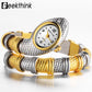 Marke Quarzuhr Armband für Frauen, Damen Schlange Kleid Uhr Armreif Diamant Ornament
