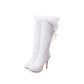 Kniehohe Stiefel Damen Winterstiefel, Dicke High Heel, Lange Stiefel Runde Slip