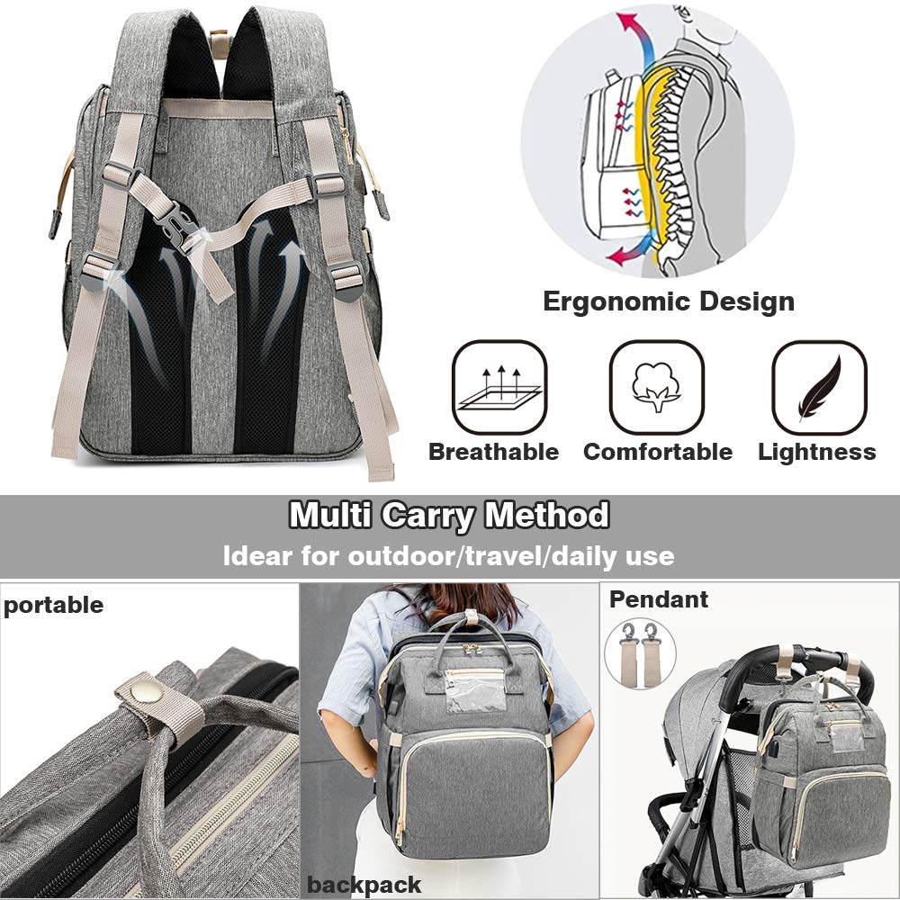 2022 Wickelrücksack, Wickeltasche Multifunktions Große Kapazität, Baby Ruecksack, Wickeltasche Organizer Tasche