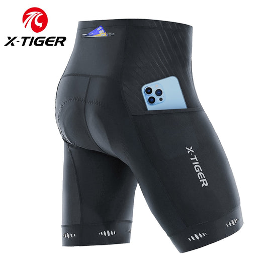 X-TIGER Herren-Radhose, Coolmax 5D gepolsterte Fahrrad-Reithose, stoßfeste MTB-Fahrrad-Shorts