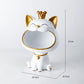 Krone Katze Statue Dekor, Nette Katze Skulptur für Wohnzimmer, Schreibtisch Aufbewahrungsbox