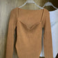 Frauen Quadratischer Kragen Langarm Pullover, gestrickter Pullover Frühling / Sommer