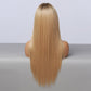 EASIHAIR Gerade Blonde Spitze Front Synthetische Perücken mit Baby Haar, Lange Frauen Spitze Perücken   Hitzebeständig