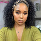 Afro Kinky Curly Synthetische Perücke Lila Perücke Curly Perruque Bob Synthétique, Kurze Perücken Für Schwarze Frauen, 3/4 Halbperücke Hitzebeständig