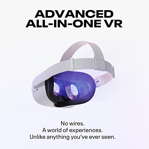 Meta/Oculus Quest 2 128 GB VR-Brille VR, Advanced All-In-One Virtual Reality Headset Display Panorama Somatosensory Game