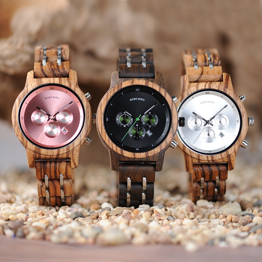Damen Holz- Armbanduhr,  handgefertigt