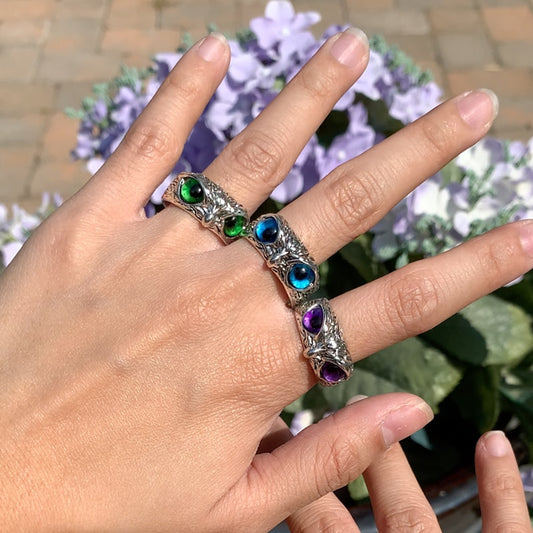 Charmante Mode Eule Ring Design, Multicolor Augen