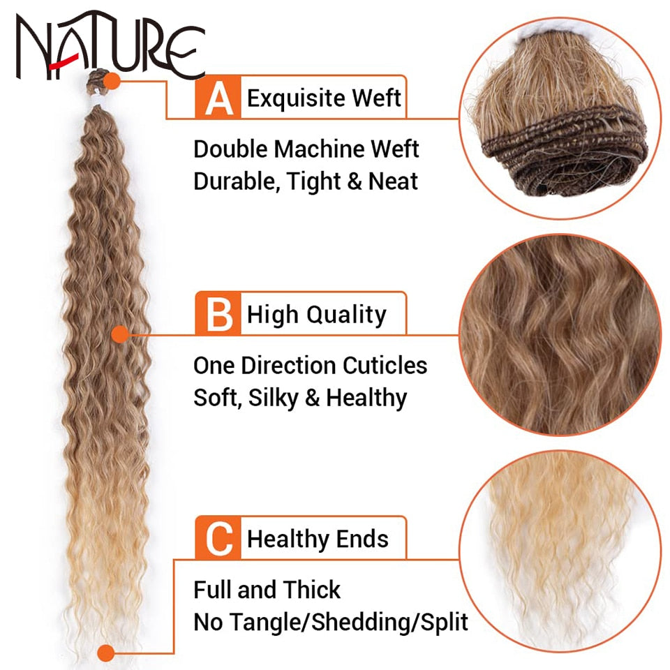 7 Stück / Lot Curly Hair Bundles mit Verschluss, Synthetische Hair-extensions