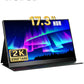 Tragbarer 2K-Monitor 17,3-Zoll-IPS-Bildschirm mit schmaler Lünette USB C /HDMI, Externes großes Gaming-Display für Laptop-PC-Mac-Telefon