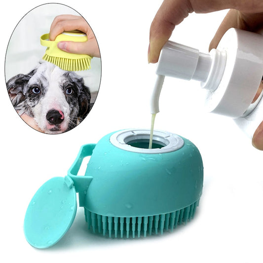 Badebürste mit Shampoospender für Hunde & Katzen