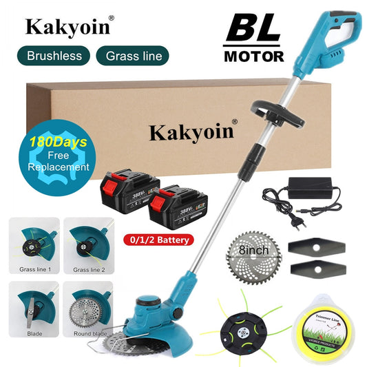 2500 W 8 Zoll bürstenloser elektrischer Rasentrimmer Akku-Rasenmäher Graslinie Heckenschere verstellbarer Hand-Gartenschnitt