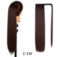 AISI HAIR Synthetische Lange Gerade Pferdeschwanzverlängerung, Blond Wrap Around Pferdeschwanz Clip in Haarteil