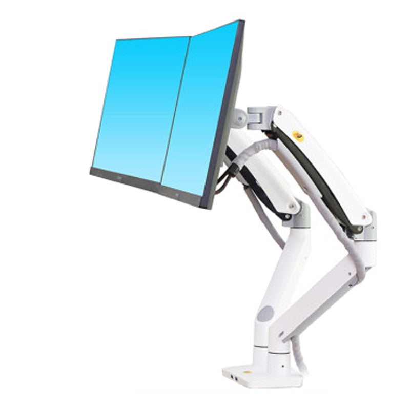 New NB F195A Aluminium 22-32 Zoll Dual-LCD-LED-Monitorhalterung, Gasfederarm Full-Motion-Monitorhalter Stützlast jeweils 3-12 kg