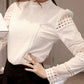 Casual Damen langarm Chiffon-Bluse