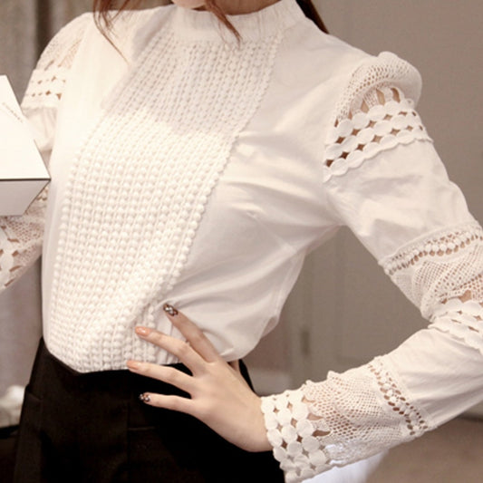 Casual Damen langarm Chiffon-Bluse