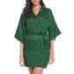 Silky Satin Women Robe Solid Color Kimono Bathrobes Home Dressing Gown Short Nightgown Summer V-Neck Sleepwear Lingerie