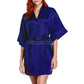 Silky Satin Women Robe Solid Color Kimono Bathrobes Home Dressing Gown Short Nightgown Summer V-Neck Sleepwear Lingerie