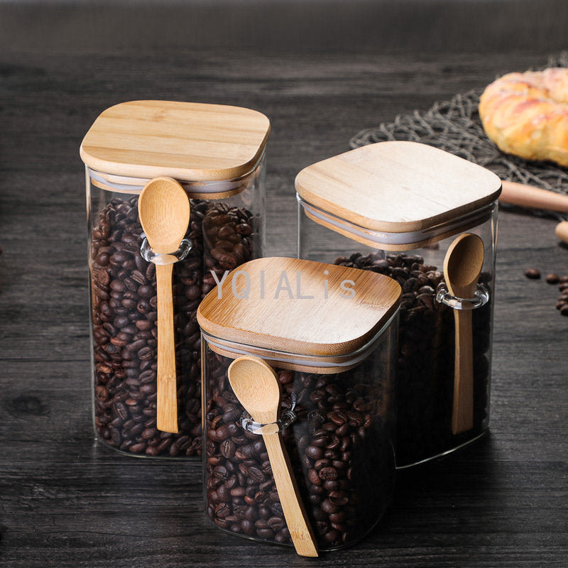 800–1200 ml versiegeltes Glas, Vorratsbehälter für Gewürz, Teebox oder Kaffeebohnen