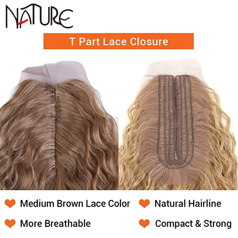 7 Stück / Lot Curly Hair Bundles mit Verschluss, Synthetische Hair-extensions