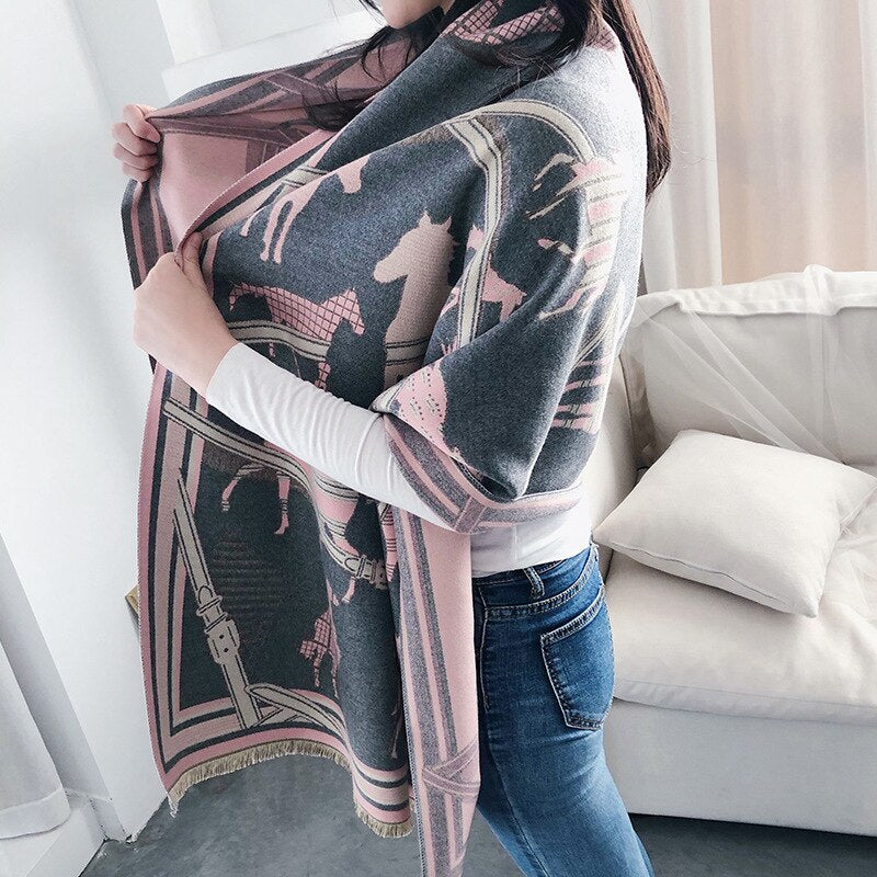 Damen  Winter Kaschmirschal Design, Warme Pashmina Decke