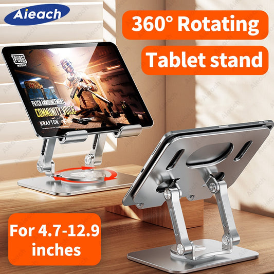 Aieach 12,9 Zoll Tablet Ständer für iPad Pro Stand Xiaomi, iPhone Aluminium Handyhalter, Einstellbare Tablethalter Unterstützung