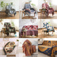 Sofa-Überwurfdecke im europäischen Stil, Baumwollfaden, gestrickte Decke mit Quastengeometrie