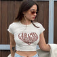 Nette Cartoon Prited T-Shirts, Lustige Teufel Kind Print Crop Top 90er Jahre, Kurzarm Sommer Mädchen T-shirt