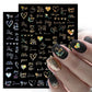1PCS 3D Nagelzubehör, Maniküre-Nagelteile, Nageldekoration mit Liebes-Herz Aufkleber