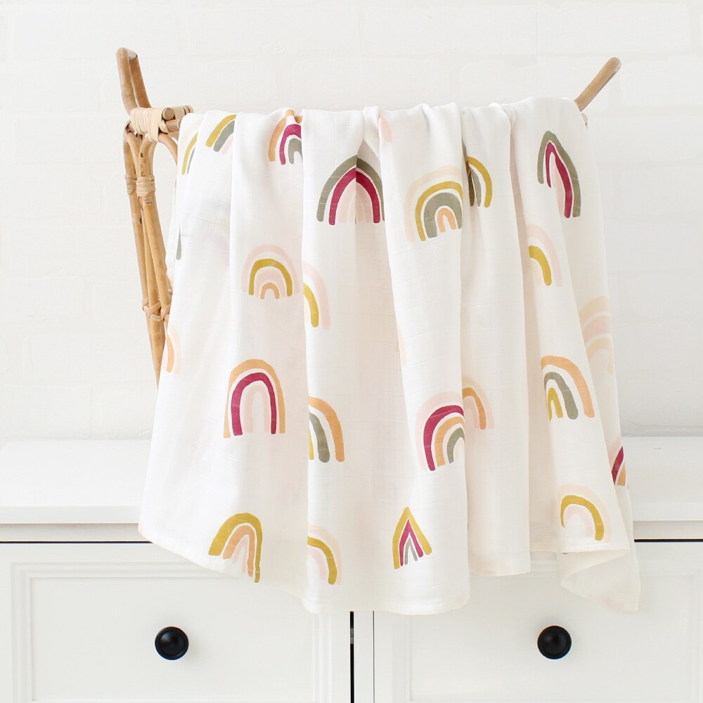120x120cm 70% Bambus + 30% Baumwolle Babydecken für Neugeborene,  Wickeldecke für Baby