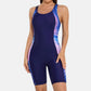 Einteiliger Damen-Pro-Sport-Badeanzug, Boyleg, knielang, Sport-Badeanzug
