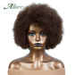 Flauschige Afro Kinky Curly Perücke für schwarze Frauen, Remy brasilianisches menschliches Haar kurze freche menschliche Haarperücken natürliches Braun