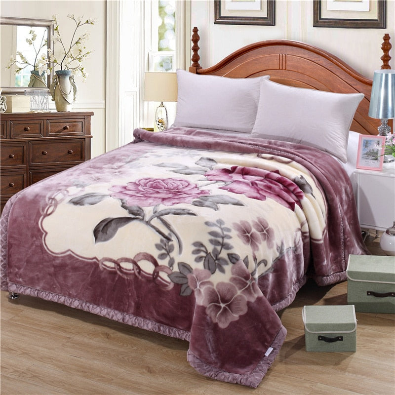 2–6 Kilogramm dicke, warme, flauschige, superweiche Rascheldecken, doppellagige Winter-Nerzdecke, fette Quilts, einzelne Decke in doppelter Größe