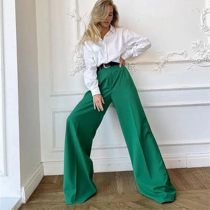 Blaue beiläufige hohe Taillen für Damen, Weiselose Ganzkörper Damen-Hosen