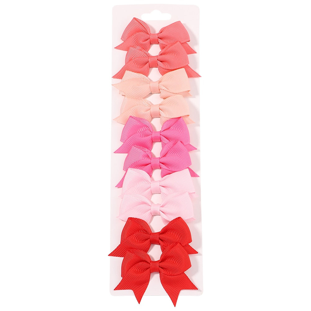 10Pcs/Set neue solide Band Bowknot Haarspangen für Baby Mädchen, handgemachte niedliche HaarnadelsBögen