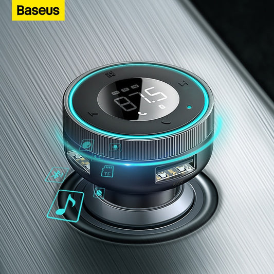 Baseus FM-Transmitter, Auto-Bluetooth 5.0-Musikadapter, 3,4 A, Dual-USB-Autoladegerät, MP3-Player, Radio, FM-Modulator