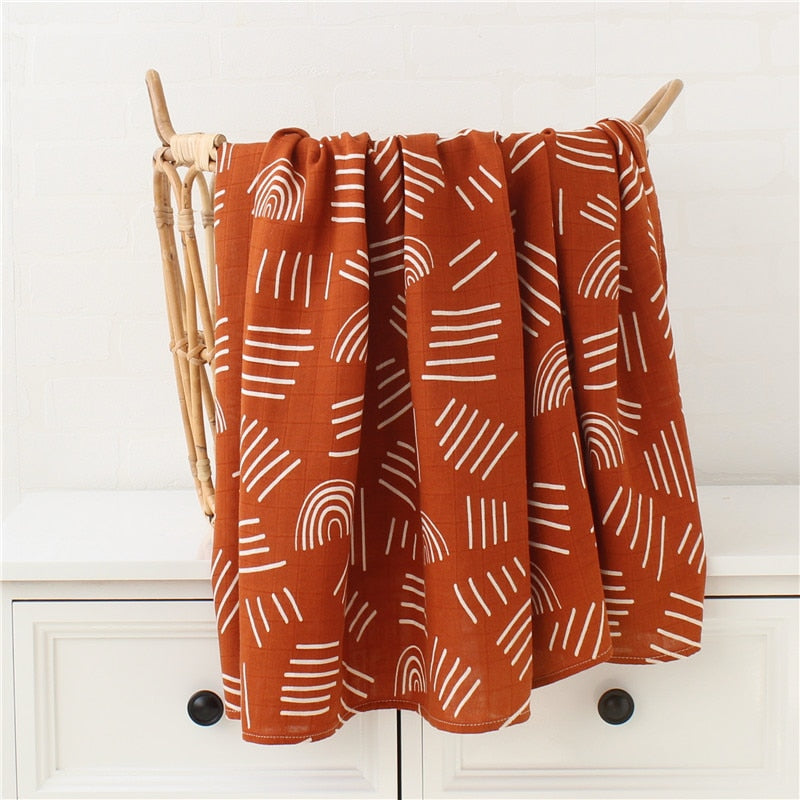 120x120cm 70% Bambus + 30% Baumwolle Babydecken für Neugeborene,  Wickeldecke für Baby