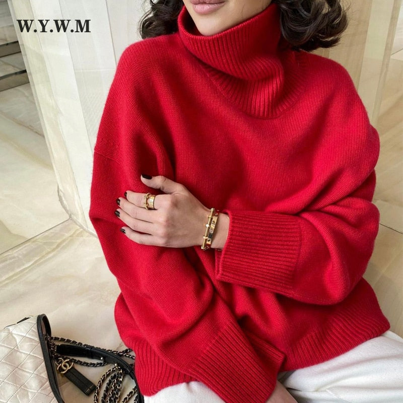 Kaschmir eleganter Rollkragen Damen Pullover weich gestrickt