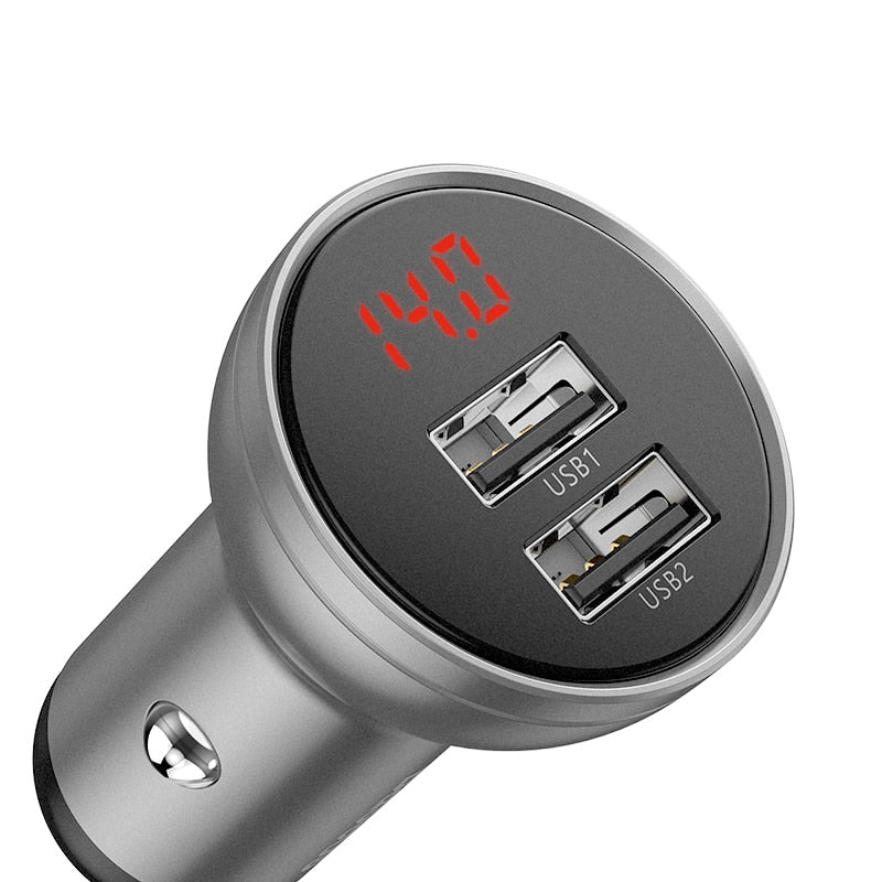 Baseus 24W USB Autoladegerät Duales USB Ladegerät mit LED Anzeige Universelles Handy Ladegerät für iPhone Huawei Xiaomi