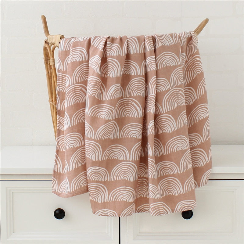 120x120cm 70% Bambus + 30% Baumwolle Babydecken für Neugeborene,  Wickeldecke für Baby