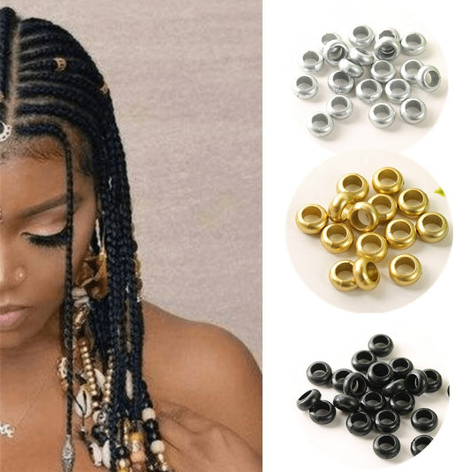 50–200 Stück afrikanische Haarringe Manschetten, Zöpfe Schmuck Dekoration Zubehör Gold Silber Perlen