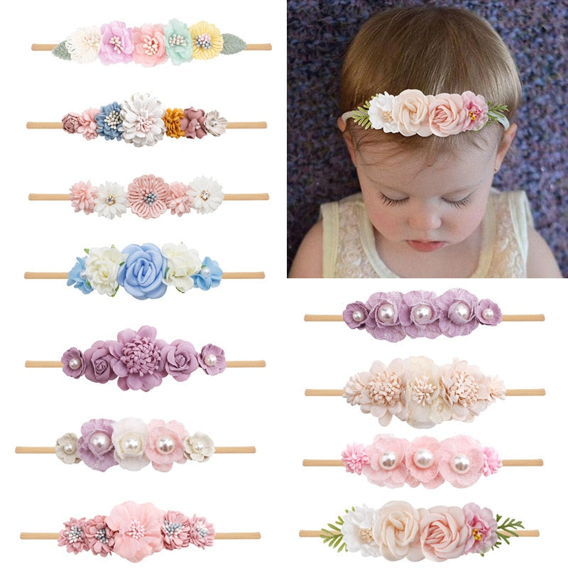 Baby Mädchen Stirnband Nettes Baby elastisches Haarband Neugeborenen Kopf Blume, Kleinkind Stirnband, Kopfbedeckung Kinder Zubehör