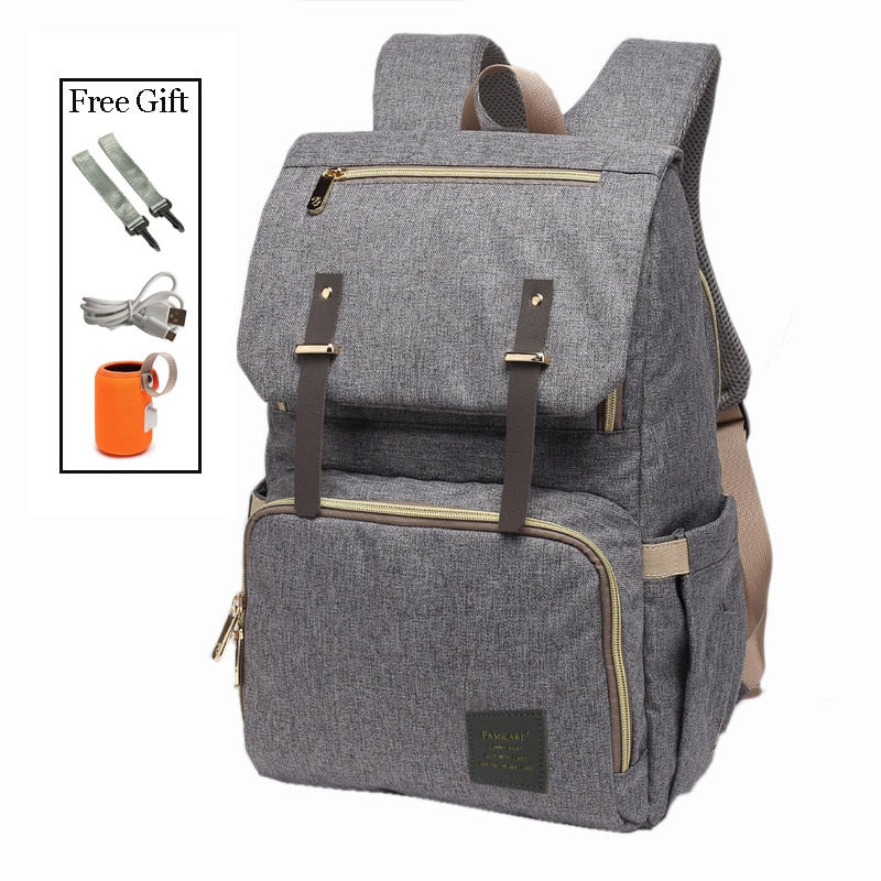 Windeltasche Mama Papa Rucksack Kinderwagen Tasche Wasserdichte Oxford Handtasche Stillwindel Kits Mutterschaftstasche USB Wärmer Halter