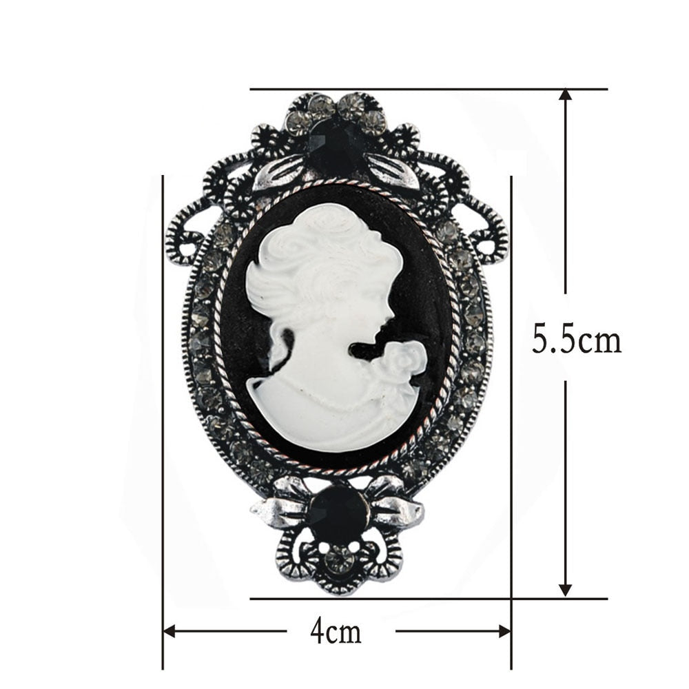 Charm Brosche Europäischen und Amerikanischen Vintagekunst-Schmuck einer Königin, Kopf weiblicher Schönheit Königin aus Zinklegierung